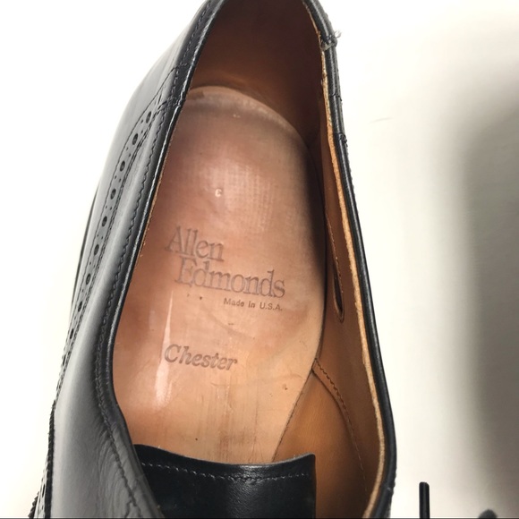 Allen Edmonds Chester Wingtip Oxford Black 11 A Narrow - Picture 7 of 13